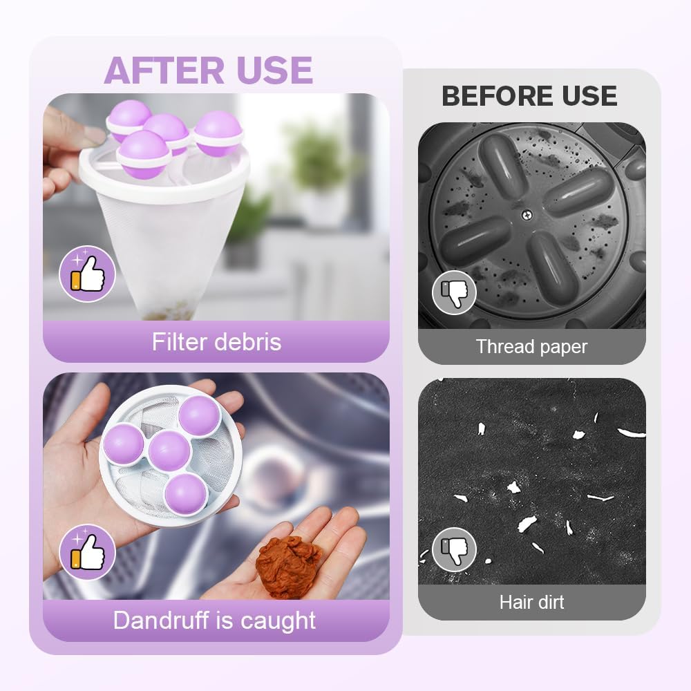 Reusable Laundry Lint Trap — Hair & Pet Fur Catcher for Washing Machines